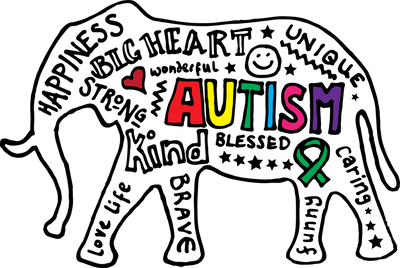 icon Trunk sticker a strong elephant   autism awareness